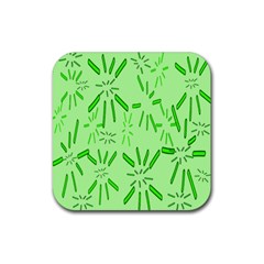 Electric Lime Rubber Coaster (square)  by Janetaudreywilson