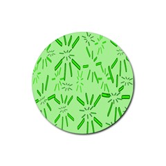 Electric Lime Rubber Coaster (round)  by Janetaudreywilson