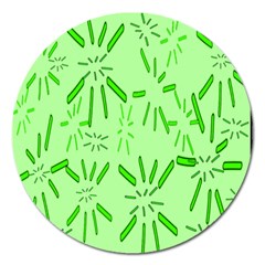 Electric Lime Magnet 5  (round) by Janetaudreywilson