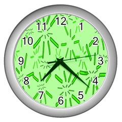 Electric Lime Wall Clock (silver) by Janetaudreywilson