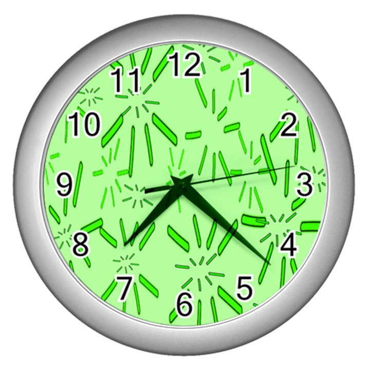 Electric Lime Wall Clock (Silver)