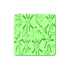 Electric Lime Square Magnet by Janetaudreywilson