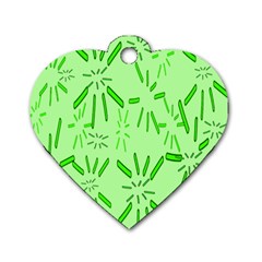 Electric Lime Dog Tag Heart (two Sides) by Janetaudreywilson