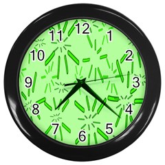 Electric Lime Wall Clock (black) by Janetaudreywilson