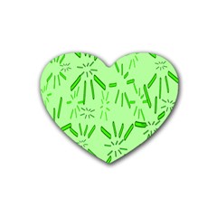 Electric Lime Rubber Coaster (heart)  by Janetaudreywilson