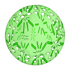 Electric Lime Ornament (round Filigree) by Janetaudreywilson