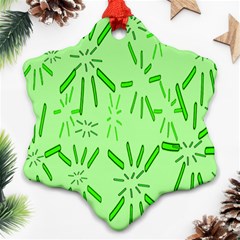 Electric Lime Ornament (snowflake) by Janetaudreywilson