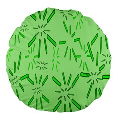 Electric Lime Large 18  Premium Round Cushions by Janetaudreywilson