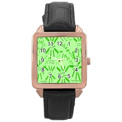 Electric Lime Rose Gold Leather Watch  by Janetaudreywilson