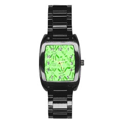 Electric Lime Stainless Steel Barrel Watch by Janetaudreywilson