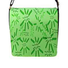 Electric Lime Flap Closure Messenger Bag (l) by Janetaudreywilson