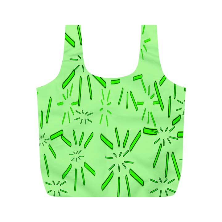 Electric Lime Full Print Recycle Bag (M)