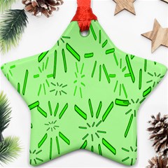 Electric Lime Star Ornament (two Sides) by Janetaudreywilson