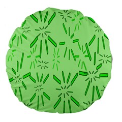 Electric Lime Large 18  Premium Flano Round Cushions by Janetaudreywilson