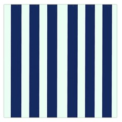 Navy In Vertical Stripes Large Satin Scarf (square) by Janetaudreywilson