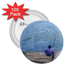 Senior Man Fishing At River, Montevideo, Uruguay001 2 25  Buttons (100 Pack)  by dflcprintsclothing