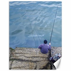 Senior Man Fishing At River, Montevideo, Uruguay001 Canvas 12  X 16 