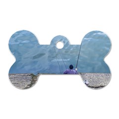 Senior Man Fishing At River, Montevideo, Uruguay001 Dog Tag Bone (two Sides) by dflcprintsclothing