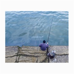 Senior Man Fishing At River, Montevideo, Uruguay001 Small Glasses Cloth (2 Sides)