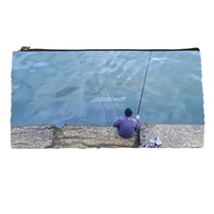 Senior Man Fishing At River, Montevideo, Uruguay001 Pencil Case by dflcprintsclothing