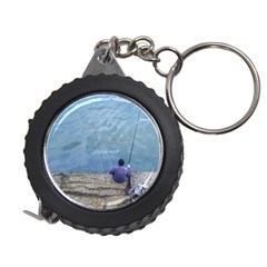 Senior Man Fishing At River, Montevideo, Uruguay001 Measuring Tape by dflcprintsclothing