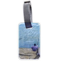 Senior Man Fishing At River, Montevideo, Uruguay001 Luggage Tag (two Sides) by dflcprintsclothing