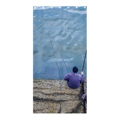 Senior Man Fishing At River, Montevideo, Uruguay001 Shower Curtain 36  X 72  (stall)  by dflcprintsclothing