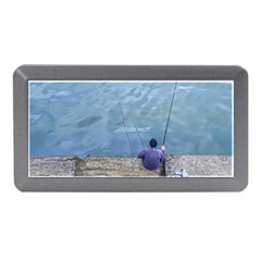 Senior Man Fishing At River, Montevideo, Uruguay001 Memory Card Reader (mini) by dflcprintsclothing