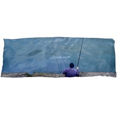 Senior Man Fishing At River, Montevideo, Uruguay001 Body Pillow Case (dakimakura) by dflcprintsclothing