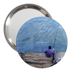 Senior Man Fishing At River, Montevideo, Uruguay001 3  Handbag Mirrors by dflcprintsclothing