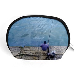 Senior Man Fishing At River, Montevideo, Uruguay001 Accessory Pouch (medium) by dflcprintsclothing