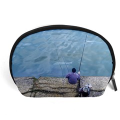 Senior Man Fishing At River, Montevideo, Uruguay001 Accessory Pouch (large)