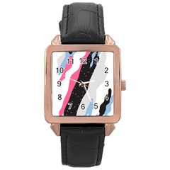 Abstract Space Pattern Design Rose Gold Leather Watch  by brightlightarts