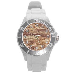 Grunge Surface Print Round Plastic Sport Watch (l) by dflcprintsclothing