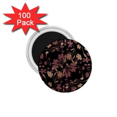 Dark Floral Ornate Print 1 75  Magnets (100 Pack)  by dflcprintsclothing