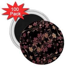 Dark Floral Ornate Print 2 25  Magnets (100 Pack) 