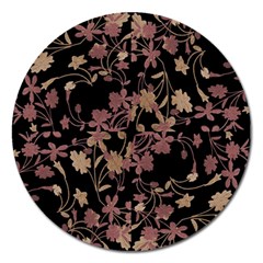 Dark Floral Ornate Print Magnet 5  (round) by dflcprintsclothing