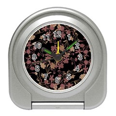 Dark Floral Ornate Print Travel Alarm Clock by dflcprintsclothing