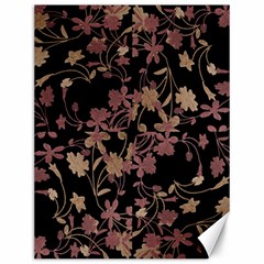 Dark Floral Ornate Print Canvas 12  X 16 