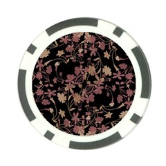 Dark Floral Ornate Print Poker Chip Card Guard by dflcprintsclothing