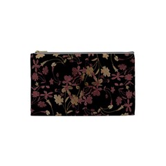 Dark Floral Ornate Print Cosmetic Bag (small) by dflcprintsclothing