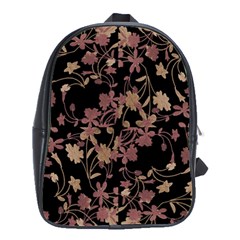 Dark Floral Ornate Print School Bag (large) by dflcprintsclothing