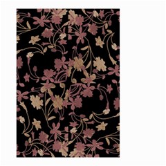 Dark Floral Ornate Print Small Garden Flag (two Sides)