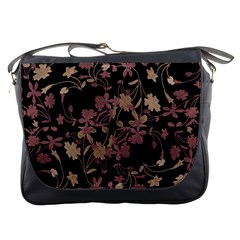 Dark Floral Ornate Print Messenger Bag by dflcprintsclothing