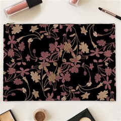 Dark Floral Ornate Print Cosmetic Bag (xxl) by dflcprintsclothing