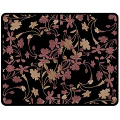 Dark Floral Ornate Print Double Sided Fleece Blanket (medium)  by dflcprintsclothing