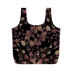 Dark Floral Ornate Print Full Print Recycle Bag (m) by dflcprintsclothing