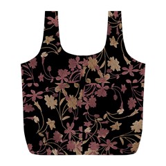 Dark Floral Ornate Print Full Print Recycle Bag (l) by dflcprintsclothing