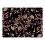 Dark Floral Ornate Print Double Sided Flano Blanket (Mini)  35 x27  Blanket Front