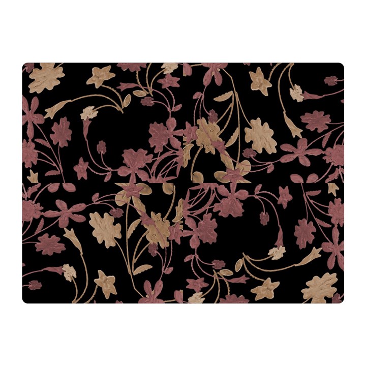 Dark Floral Ornate Print Double Sided Flano Blanket (Mini) 